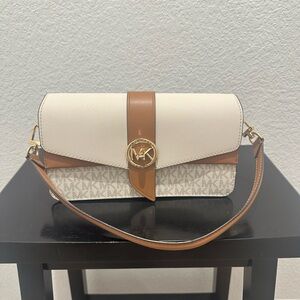 Elegant Cream and Brown Women's Bag